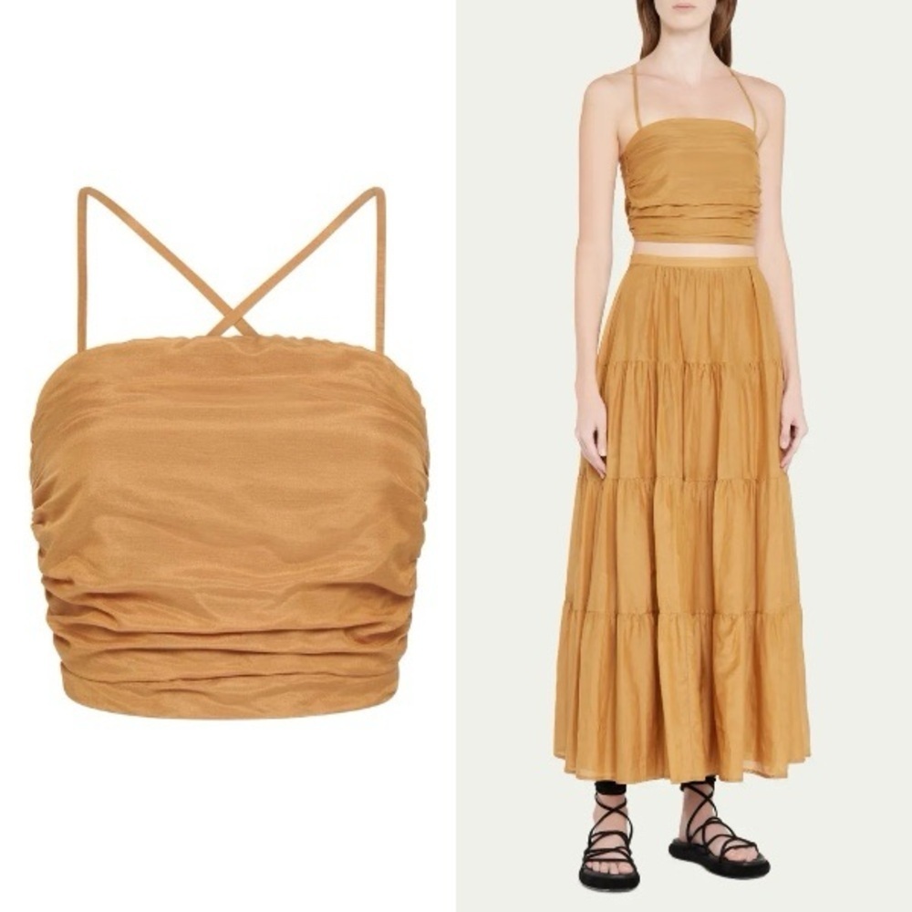 BIRD & KNOLL
Rose Ruched Crop Top​​​